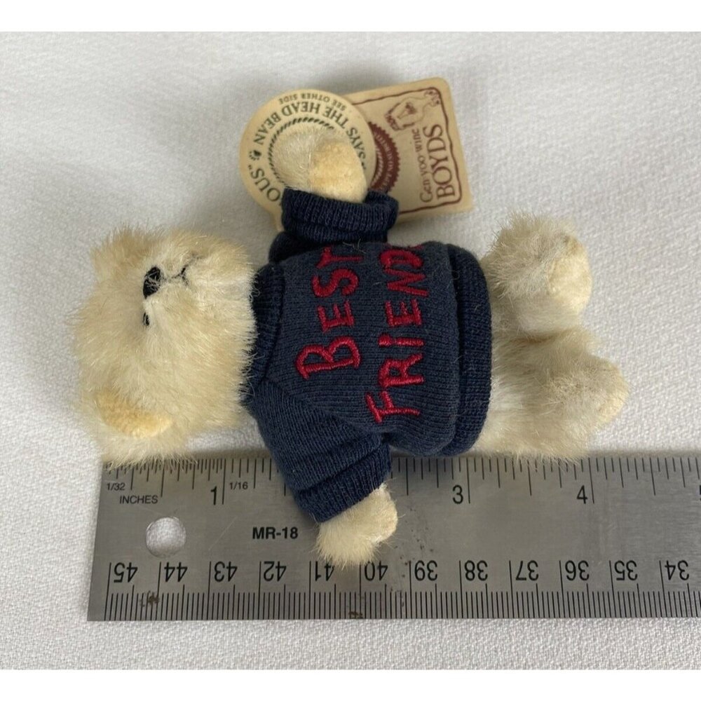 Boyds Bears Mini Teddy "Best Friends" Plush Navy Sweater Collectible 5" Vintage - Picture 6 of 8